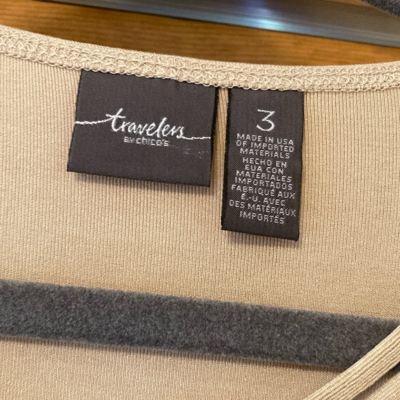 Chico's Tan Long Sleeve Top and pants travelers - Picture 4 of 5